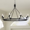 Possini Euro Design Covey Semi Gloss Black Ring Chandelier 36" Wide Modern Candles 8-Light Fixture for Dining Room House Foyer - 2 of 4