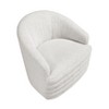 Contemporary Swivel Accent Chair Beige Chenille Upholstered Foam Cushioned Seat Solid Wood Luxury Home Furniture 1pc - 3 of 4