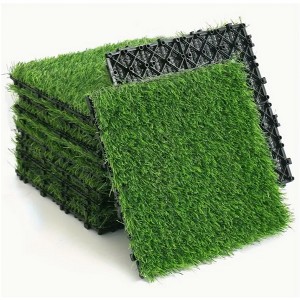 KTMBDW Artificial Lawn 36pcs Interlocking Artificial Grass Tiles For Patio, Balcony, Backyard, Artificial Turf Floor, 12x12 inches,Green - 1 of 4