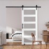 VEVOR Barn Door and Hardware Kit, 36" x 84" Wood and Glass Sliding Barn Door, Barn Door Kit with 8-in-1 Floor Guide and Door Handle,White&Black - 2 of 4