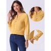 Allegra K Women's Half Button Placket Long Sleeve Lace Crochet Boho Blouse - 2 of 4