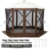 Patio Outdoor Gazebo, Screen Tent with Mosquito Netting, 2 Zipper Doors, Carry Bag, Guy Ropes, Stakes, for Camping, Party Backyard - 2 of 4