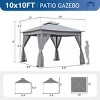 Outdoor Patio Gazebo with Double Roof,Party Gazebo with Mosquito Netting,Lounge Canopy Tent for Backyard Garden-Cuddlewood - 4 of 4