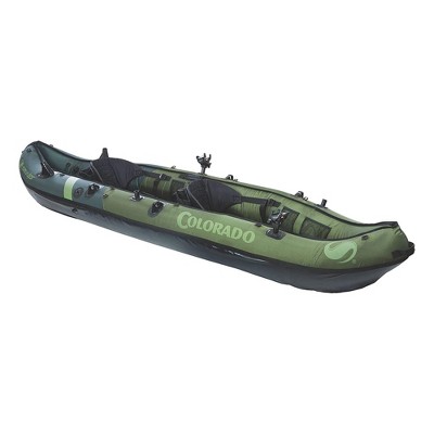 Sevylor Colorado 2 Person Inflatable Kayak with Adjustable Seats and Carry Handles for Lakes, Oceans, and White Water Rapids, Green