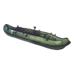 Sevylor Coleman Colorado 2 Person Inflatable Kayak with Adjustable Seats and Carry Handles for Lakes, Oceans, and White Water Rapids, Green