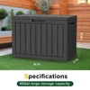 FURNIinspire Deck Boxes, Portable Storage Box with Waterproof and Weather-resistant for Furniture Cushions Garden Tools, Black, 30.7"*17.1"*22" - 4 of 4