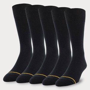 Signature Gold by GOLDTOE Men's Flat Knit Crew Socks 5pk - 1 of 3