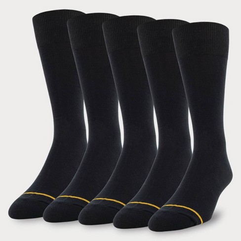 Signature Gold By Goldtoe Men's Flat Knit Crew Socks 5pk : Target