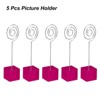 Unique Bargains Metal Resin Cube Base Circle Shape Pictures Memo Place Card Holder 5 Pcs - 3 of 4