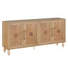 Wooden Storage Cabinet with Carved Flower Doors Mordern Sideboard Console with Adjustable Shelves for Living Room, Kitchen,Entryway-Tanpinhause - 2 of 4