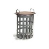 Metal and Wood Side Basket Tables 11" & 20.25" Farmhouse Accent (Set of 2) by Melrose - 4 of 4