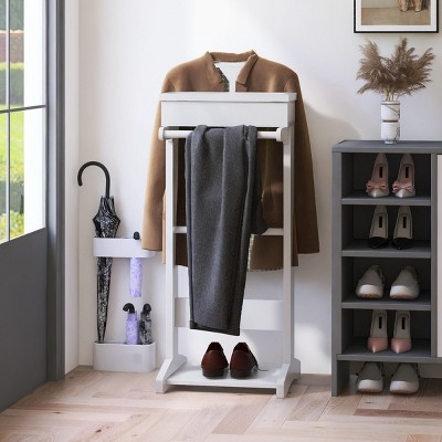 Portable Garment Rack,Clothes Rack With Storage, 43 Inch Hight Clothes Hanging Rack-Cuddlewood