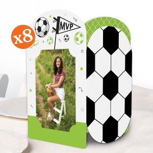 Big Dot of Happiness Soccer Photo Holder Centerpieces, 4x6 Picture Display Box, Sports Table Decoration for Kids Birthday Decor, 8 Count - 1 of 4