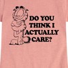 Girls' - Garfield - Do You Think I Actually Care Fitted Short Sleeve Graphic T-Shirt - 2 of 4