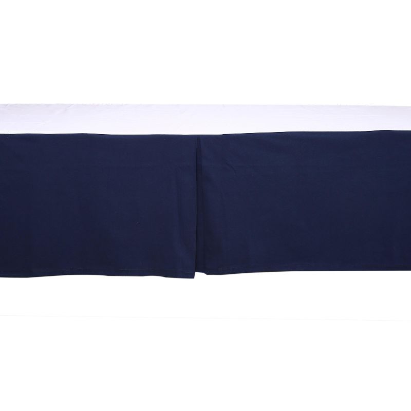 Bacati - Solid Navy Crib Skirt, 3 of 4