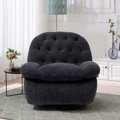 Modern Accent Chair, Swivel Recliner Chair Sofa with Massage and Heat, 8 Point Massage Chair, Multi-Use Rotatable Massage Chair-Coolbibila