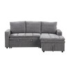 Convertible L-Shaped Sectional Sofa Bed with Storage Chaise Lounges, Removable Back Cushions - 4 of 4