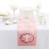 Big Dot of Happiness Pink Elegant Cross - Petite Girl Religious Party Paper Table Runner - 12 x 60 inches - 2 of 4