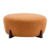 Hrinhom 31.5"W Round Ottoman,Upholstered Boucle Footstool Wood Legs - 4 of 4