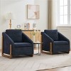 Modern Chenille Fabric Upholstered Side Chairs Set Of 2,Accent Lounge Chair With Wood Frame,Wooden Lounge Armrests Chair-Coolbibila - 2 of 4
