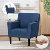 Modern Accent Chair for Living Room, Upholstered Fabric Armchair with Backrest and Arms, Single Sofa Chair for Bedroom or Office, Green - 2 of 4