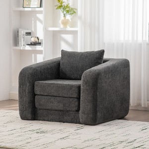 KWPZQEB Folding Sofa Bed, Convertible Sleeper Chair with Pillow & Armrest, Foldable Mattress Comfy Floor Sofa Lounge for Living Room, Bedroom - 1 of 4