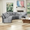 ModernLuxe 5-Seater L-Shaped Sectional Sofa with Curved Corner, Corduroy Sofa Couch with 7 Pillows (3 Throw + 4 Lumbar) - 4 of 4