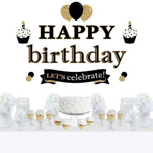 Big Dot of Happiness Adult Happy Birthday - Gold - Peel and Stick Birthday Party Decoration - Wall Decals Backdrop - 1 of 4