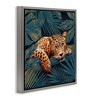 Stupell Industries Tropical Leopard with Glitz Gem Floating Frame Canvas Art, Gray, 18" x 18" - 2 of 4