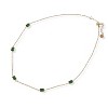 Anna-Kaci Women's Stainless Steel Fashion Necklace with 18K Gold Plated Chain and Acrylic Gemstone Accents, Adjustable Length, Modern Design - Green - 2 of 4
