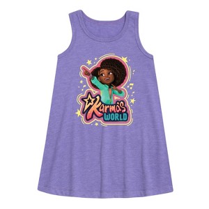 - Karma's World - Karma Art Graphic Sleeveless Aline Dress - 1 of 2