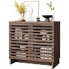 Jojoka 30inch Walnut Sideboard Cabinet - Farmhouse Storage Cabinet with Adjustable Shelves,Brown - 3 of 4