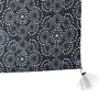 2'x3' Boho Black Abstract Floral Geometric Pattern Rug w/ Tassels - 3 of 4