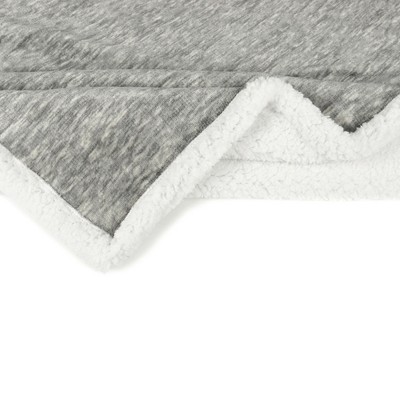 Light Gray Reversible Sherpa Fleece Throw Blanket