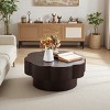31.5" Modern Flower Shaped Coffee Table with Hidden Storage, Wood Veneer Center Table with Fluted Design for Living Room or Apartment-Koiai - 3 of 4