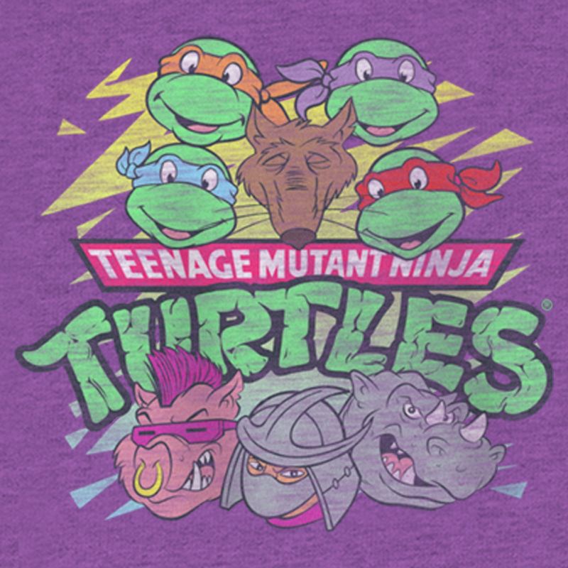 Girl's Teenage Mutant Ninja Turtles Distressed Characters and Villains T-Shirt, 2 of 5