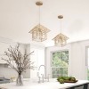 Modern Pendant Light with Pagoda Cage Shade, Bamboo Woven Hanging 1-Light for Kitchen Island - 4 of 4