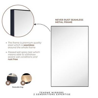 16'' x 26'' Black Metal Framed Medicine Cabinet with Mirror