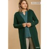 Slickblue Plus Size Women's Open Front Long Body Cardigan, Lightweight Layer, Raspberry/Forest/Blue, Size XL-2XL - 2 of 4