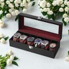 6-Slot Watch Box, Large Glass Lid Watch Organizer - 2 of 4