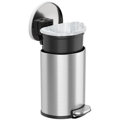 Stainless Steel Semi-Round 2 Gallon Step Trash Can with Odor Filter