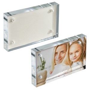 Azar Displays Acrylic Block Frame with Metal Back Plate, 2-Pack - 1 of 4