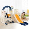 3-In-1 Toddler Slide and Swing Set with Climber Slide Playset, Basketball Hoop, Freestanding Indoor Outdoor Playground - 2 of 4
