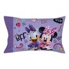Disney Minnie Mouse I am Awesome Lavender, Pink, and White 2 Piece Toddler Sheet Set - Fitted Bottom Sheet and Reversible Pillowcase - 4 of 4