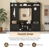 The Misty Moon White Wide Design Hall Tree with Storage and Bench 4-IN-1 Multi-functional Entryway Bench with Coat Rack and Shoe Cubbies - 4 of 4
