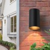 LLHZSY 7 1/2" Down Outdoor Wall Light Sconce Minimal Cylinder Light Fixture - Black - 3 of 4
