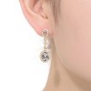 Guili Sterling Silver Gold Plated Clear Oval with Princess and Round Cubic Zirconia Accent Long Drop Earrings, a Statement of Pure Glamour - 2 of 3