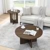 23.6/35.8" Round Coffee Table Wood Grain Top with Wood Non-Slip Feet, Industrial End Table Side Tables for Living Room Bedroom Balcony Yard - 3 of 4