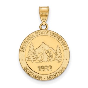 Black Bow Jewelry 14k Yellow Gold Plated Sterling Silver Montana State Bobcats NCAA Large Pendant - 1 of 3