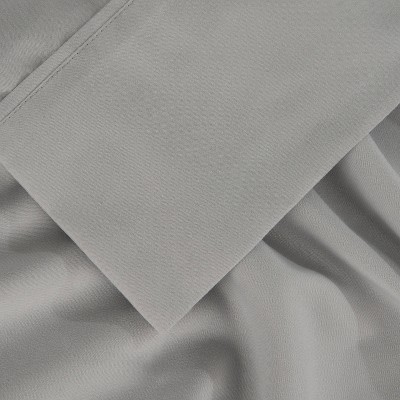 Light Grey Twin XL Polyester Microfiber Sheet Set with Pillowcases